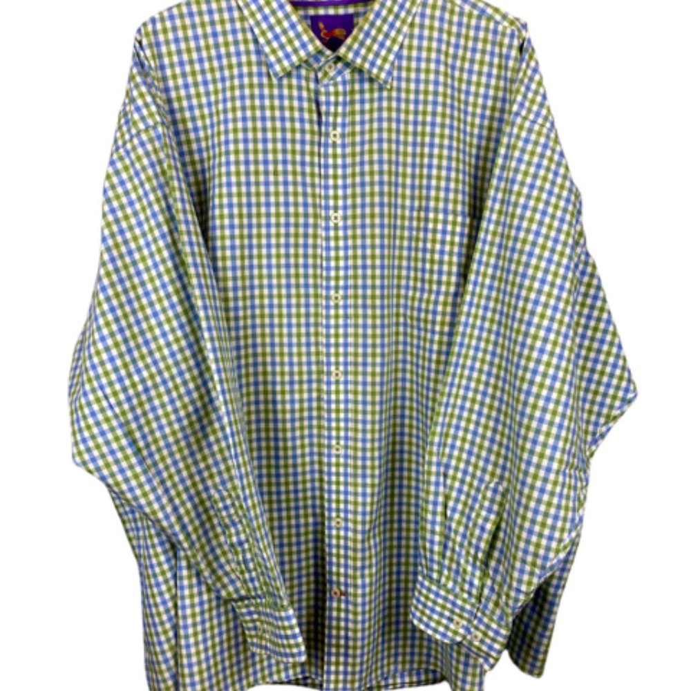 Big & Tall Plaid Blue/Green Button Up 4XLMAKE OFFER NOW!